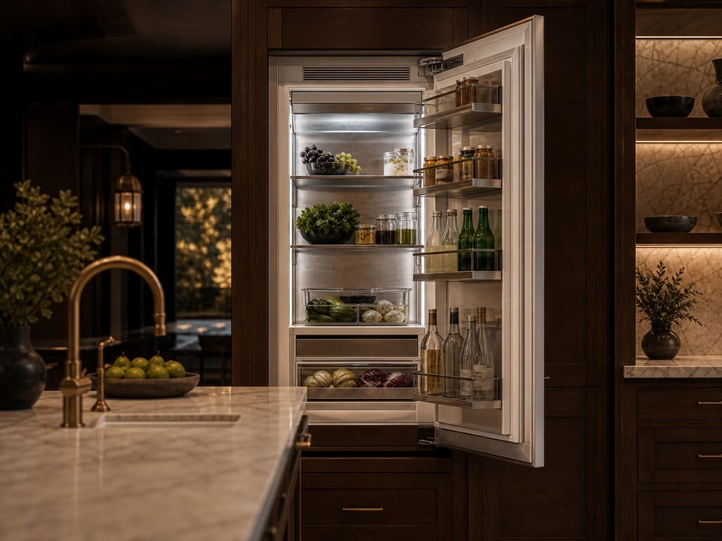 Viking built-in refrigerator serviced in a Livermore kitchen