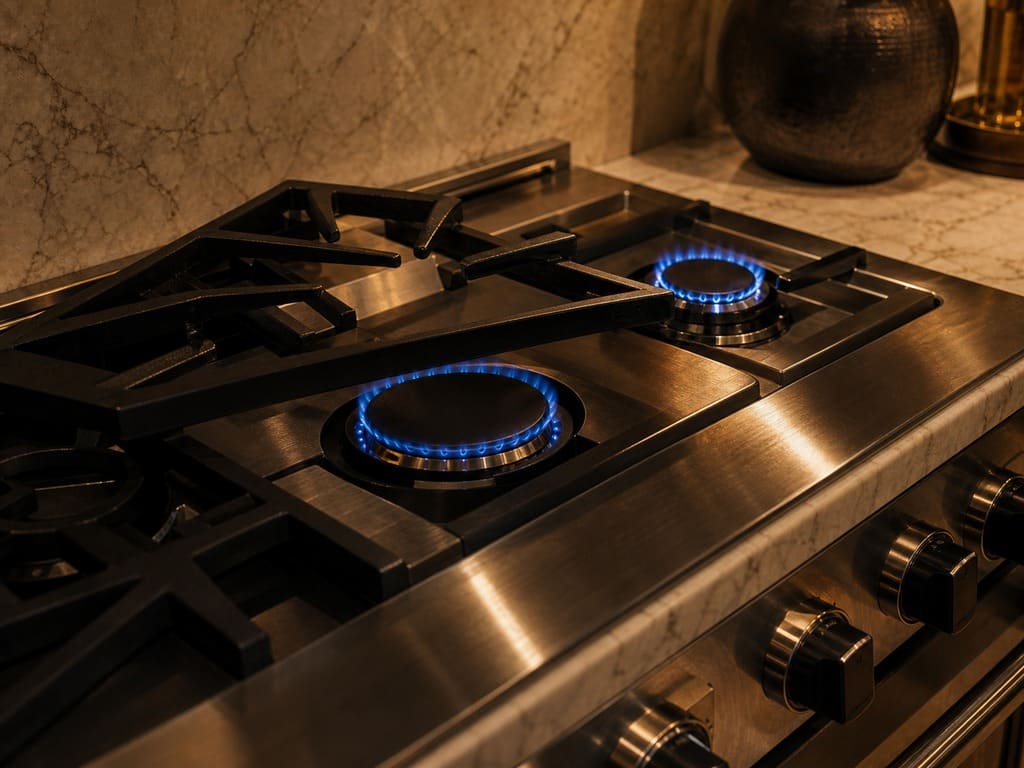 Viking gas cooktop sealed burners during a Livermore in-home repair
